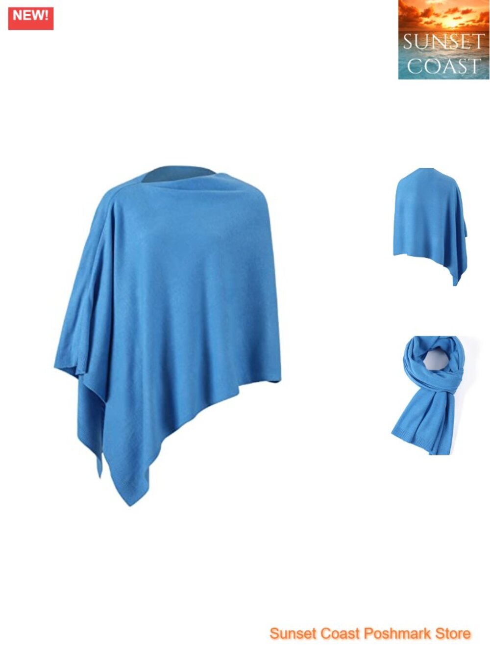 Women's Knit Poncho Wrap Shawl Cape Lightweight Acrylic